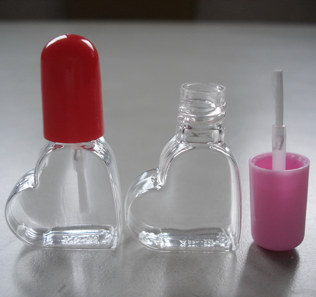 水性指甲油塑膠瓶, 7ml 愛心型塑膠瓶